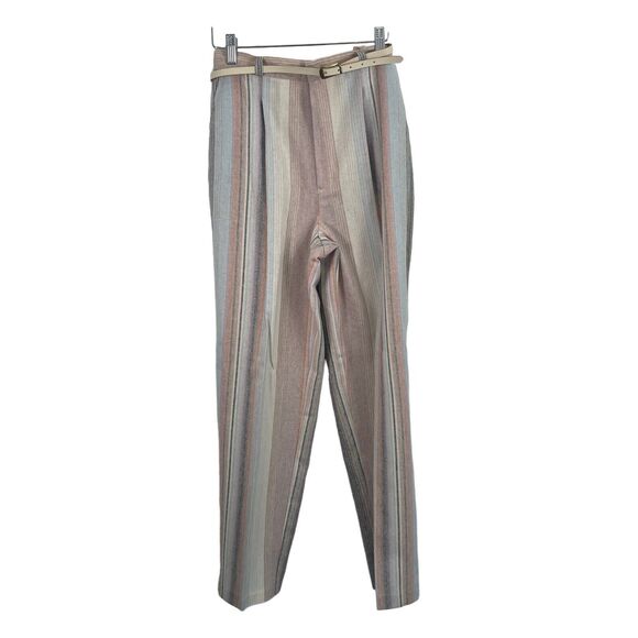 Equestrian Vintage Striped Pants Hi Rise Made in USA Western Rodeo Womens 11 2" - Picture 1 of 7